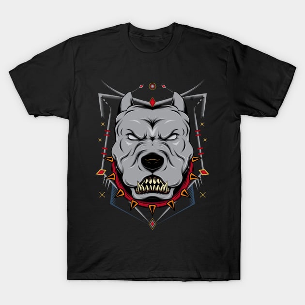 Pitbull emblem design T-Shirt by AGORA studio